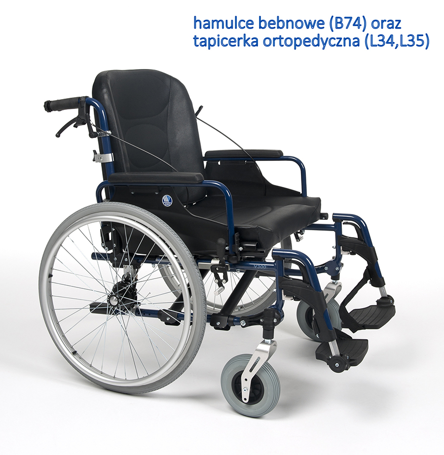 Wózek inwalidzki V300 XXL z dodatkowymi opcjami